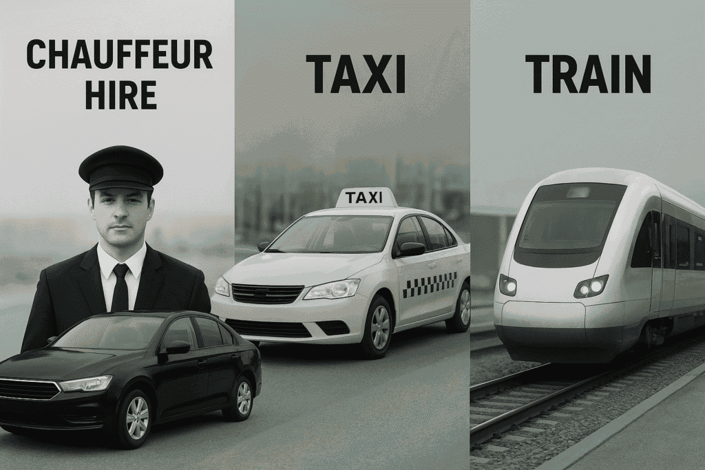 Chauffeur Hire vs Taxi vs Train
