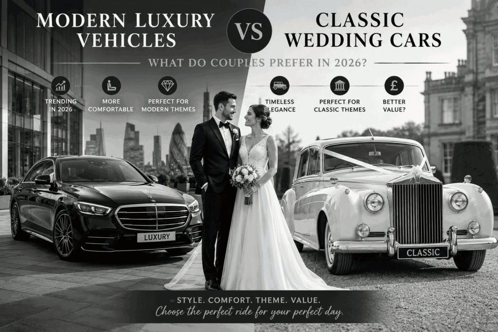 Modern Luxury Vehicles vs Classic Wedding Cars: What Do Couples Prefer in 2026?